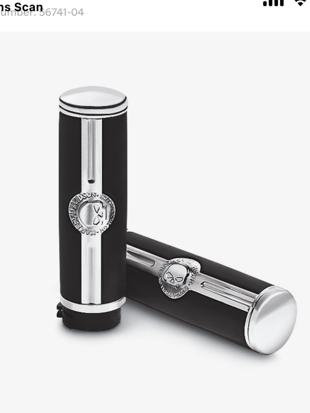 Harley-Davidson Black and Silver Leather Motorcycle Grips